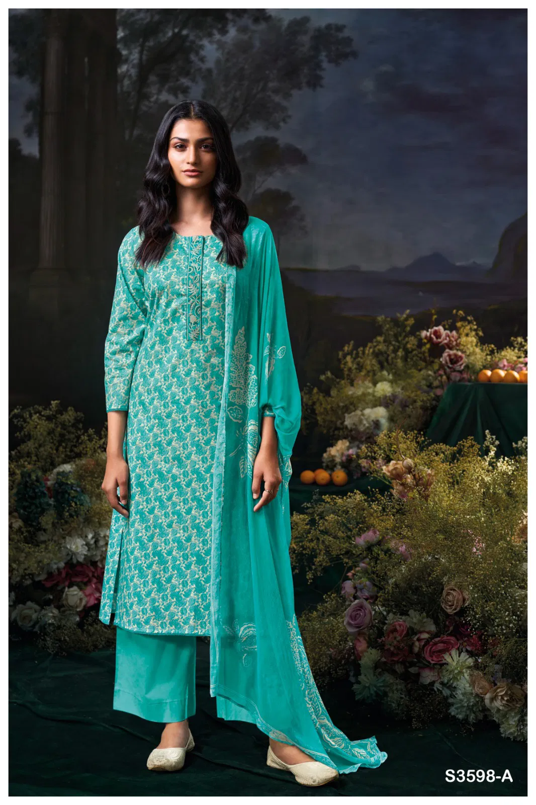 Fiora By Ganga Cotton Printed Embroidered Salwar Suit  Wholesale Suppliers In Mumbai